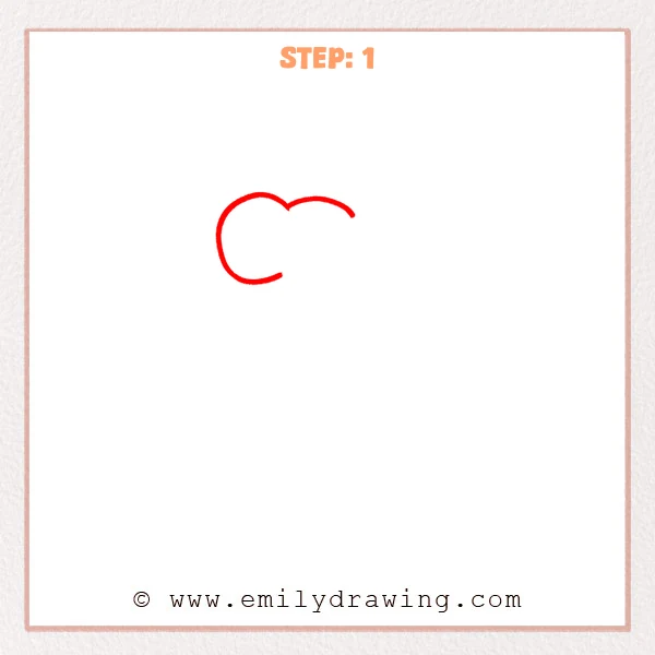 how to draw a bubble letter z - Step 1 of how to draw a bubble letter z, showing a rounded top arc and a large curved left side outline.